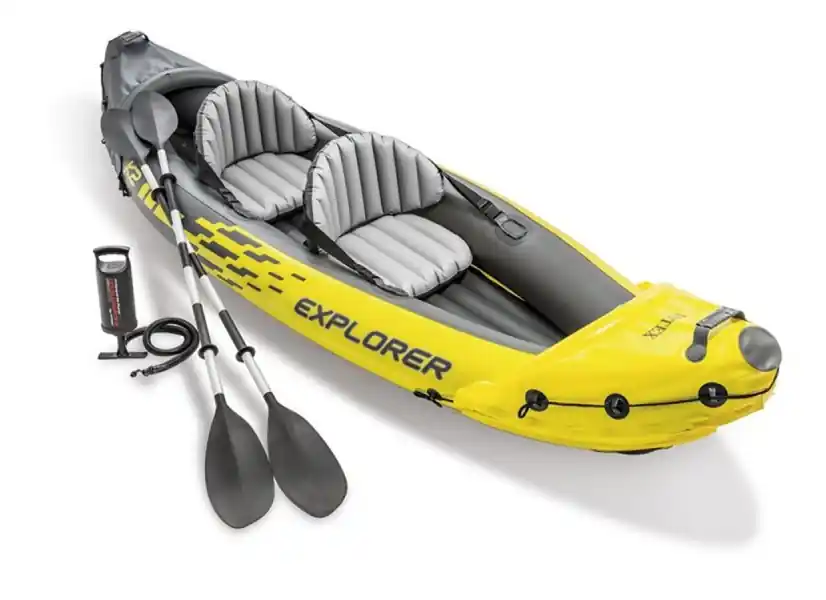 Kit canoë gonflable 2 places Explorer K2 avec rames et gonfleur - Intex