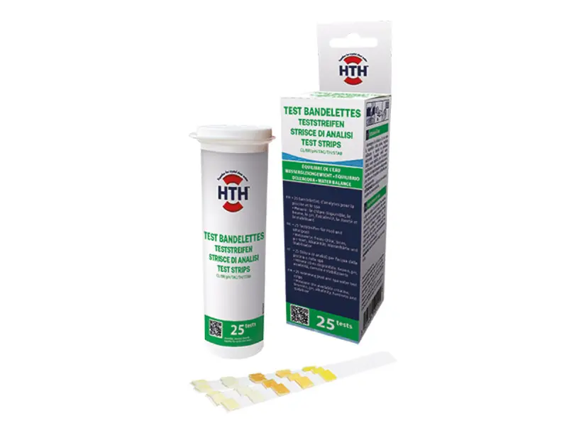 25 bandelettes de test pour analyse eau piscine et spa - HTH