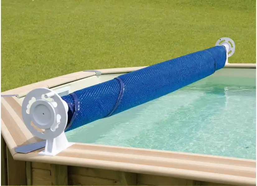 Enrouleur de bâche Luxe pour piscine hors-sol bois - Ubbink