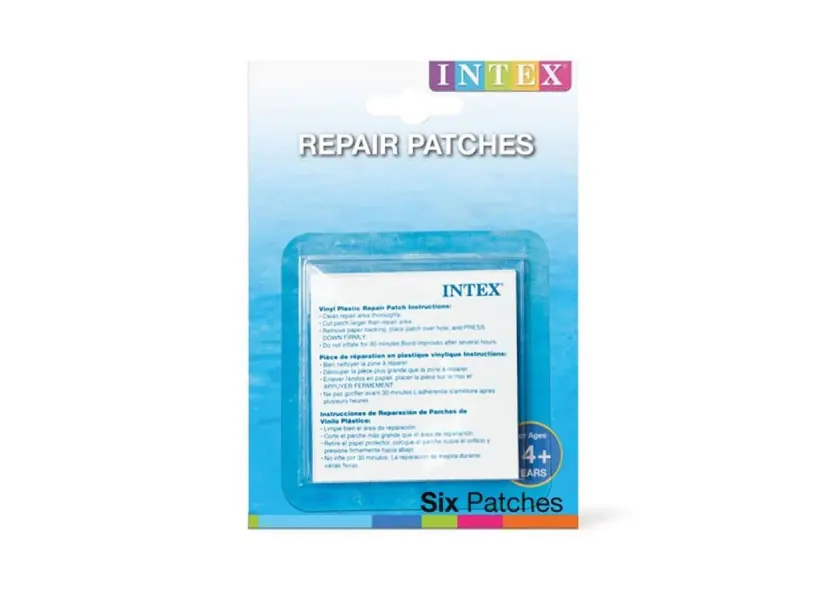 6 rustines de réparation pour piscines, matelas et bouées gonflables - Intex