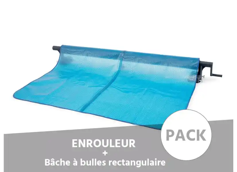 Enrouleur + Bâche à bulles pour piscine tubulaire rectangulaire - Intex