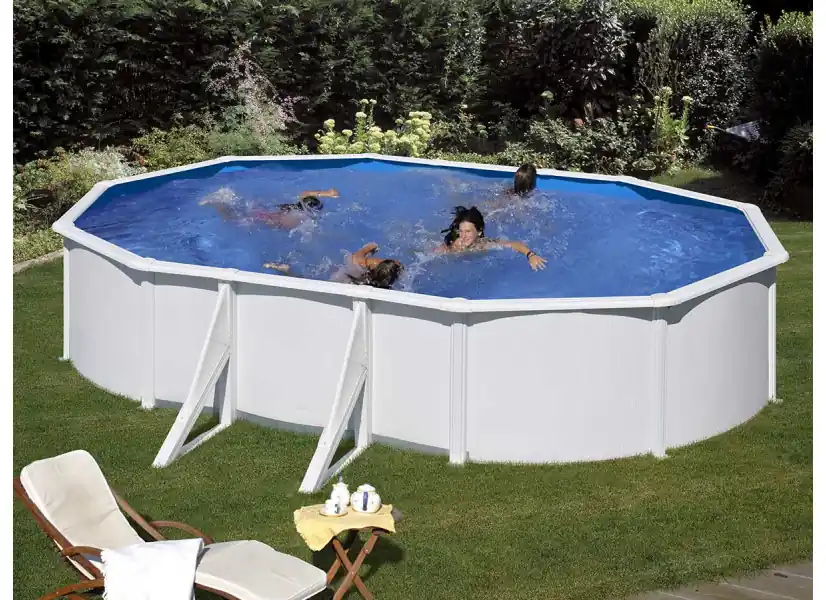 Piscine acier blanc Fidji ovale 5,27 x 3,27 x 1,22 m - Gré