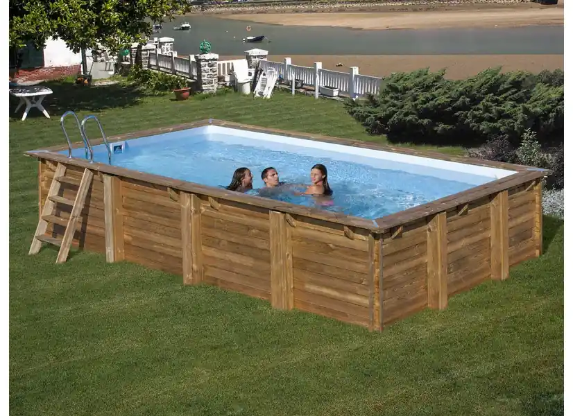 Piscine bois Evora 6,20 x 4,20 x 1,33 m - Gré