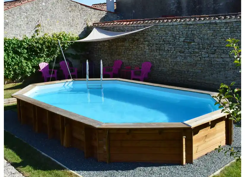 Piscine bois Safran 2 6,20 x 3,95 x 1,36 m - Gré