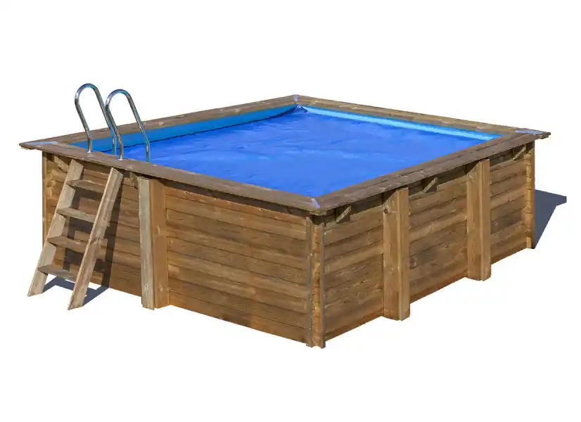 Bâche à bulles pour piscine bois carrée - Gré