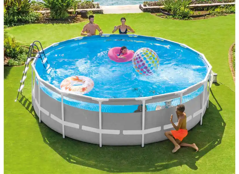 Piscine tubulaire Prism Frame Clearview ronde 4,88 x 1,22 m - Intex