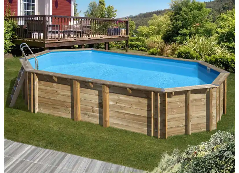 Piscine bois Orange 7,55 x 4,56 x 1,46 m - Gré