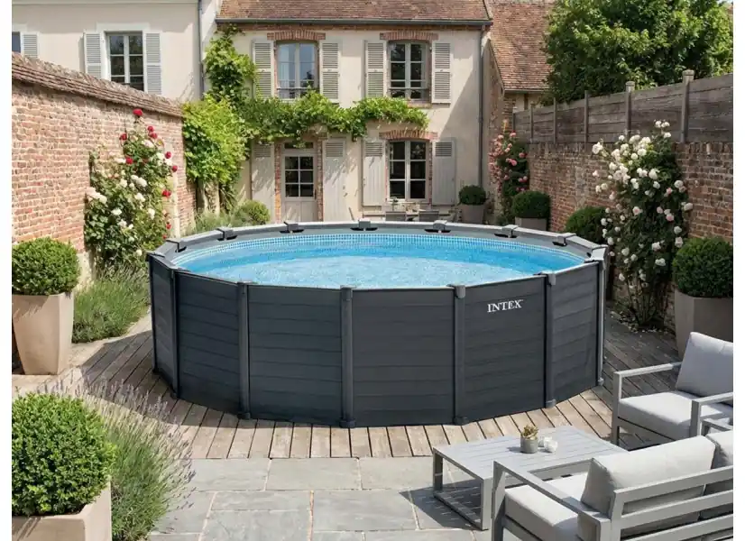 Piscine tubulaire Graphite ronde 4,78 x 1,24 m - Intex