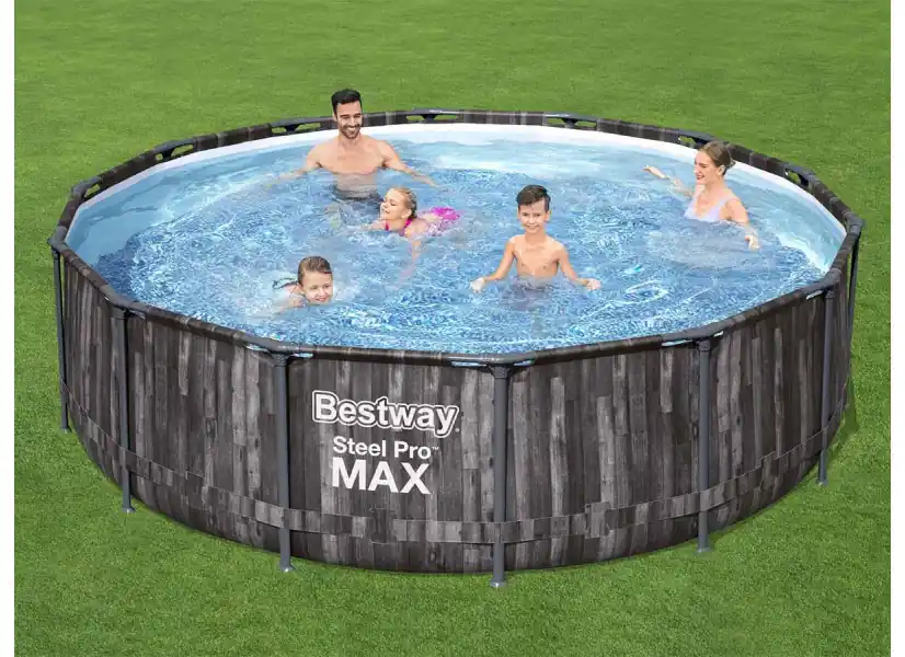 Piscine tubulaire ronde Steel Pro Max décor bois, 4,27 x 1,07 m - Bestway