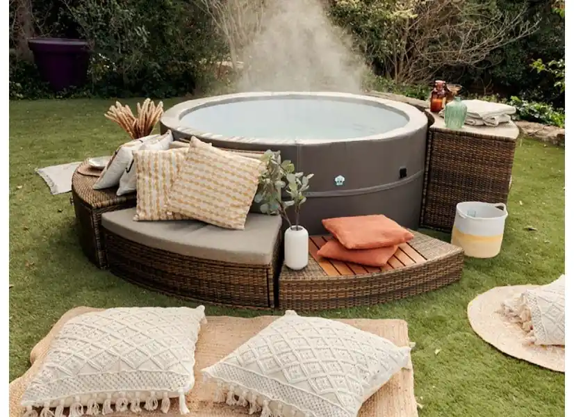 Spa portable semi-rigide Vita Premium rond Bulles 4-6 places avec mobilier - Netspa