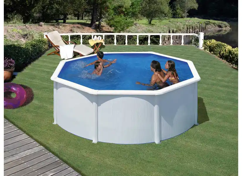Piscine acier blanc Fidji ronde 3,20 x 1,22 m - Gré