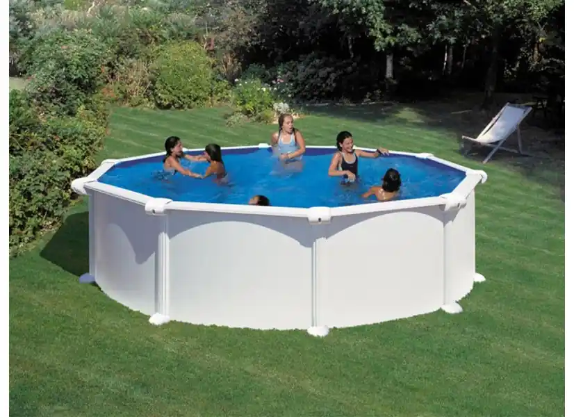 Piscine acier blanc Atlantis ronde 4,80 x 1,32 m - Gré