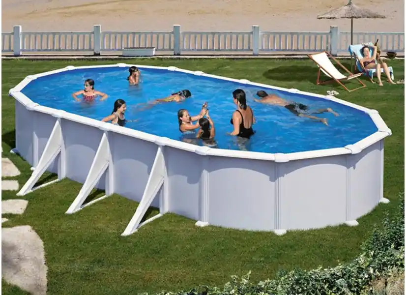 Piscine acier blanc Atlantis ovale 8,15 x 4,90 x 1,32 m - Gré