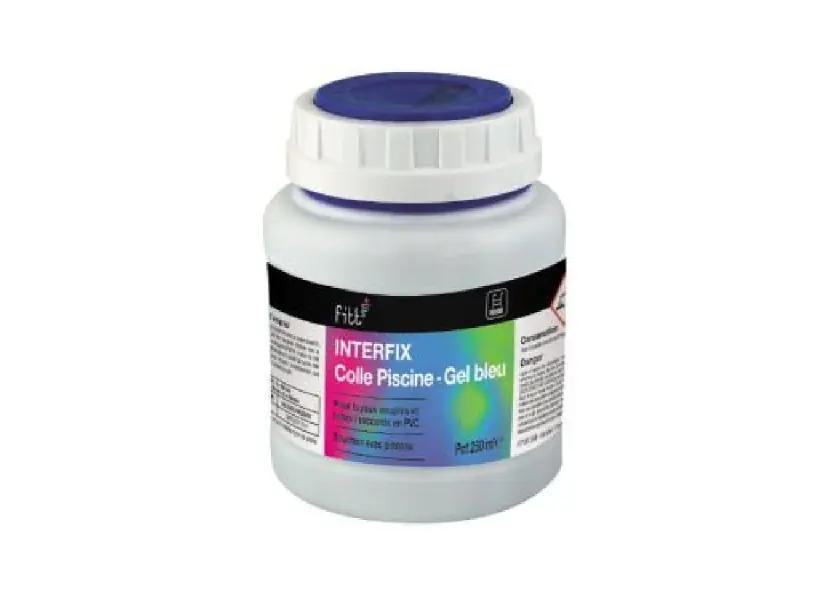 Colle piscine gel bleu Interfix pour tuyaux souples - Fitt