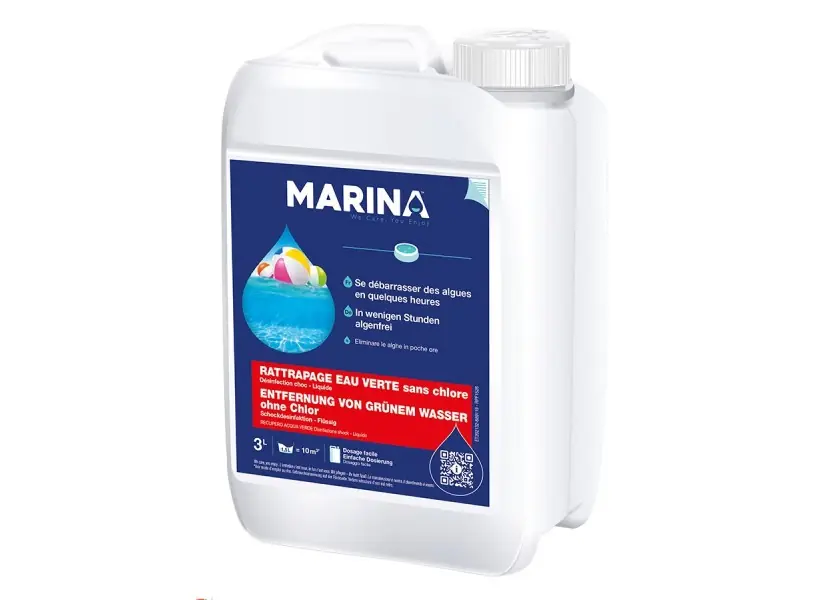 Anti-algues choc sans chlore SOS rattrapage eau verte 3 L - Marina