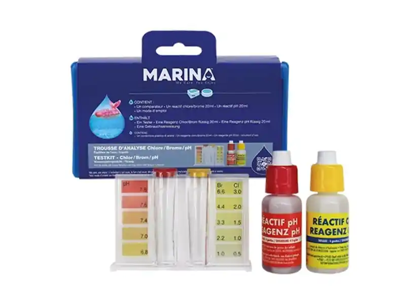 Trousse d‘analyse eau piscine Chlore/Brome/pH - Marina