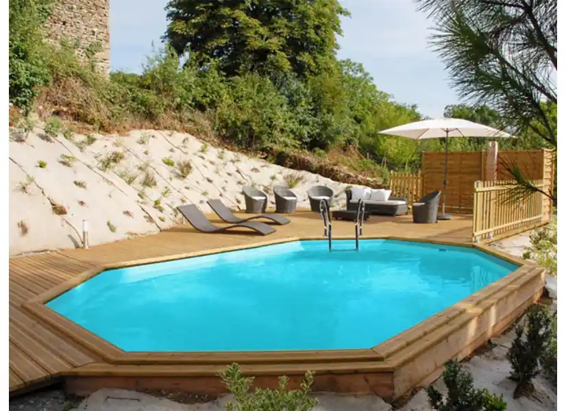 Piscine bois Vermela 6,72 x 4,72 x 1,46 m - Gré
