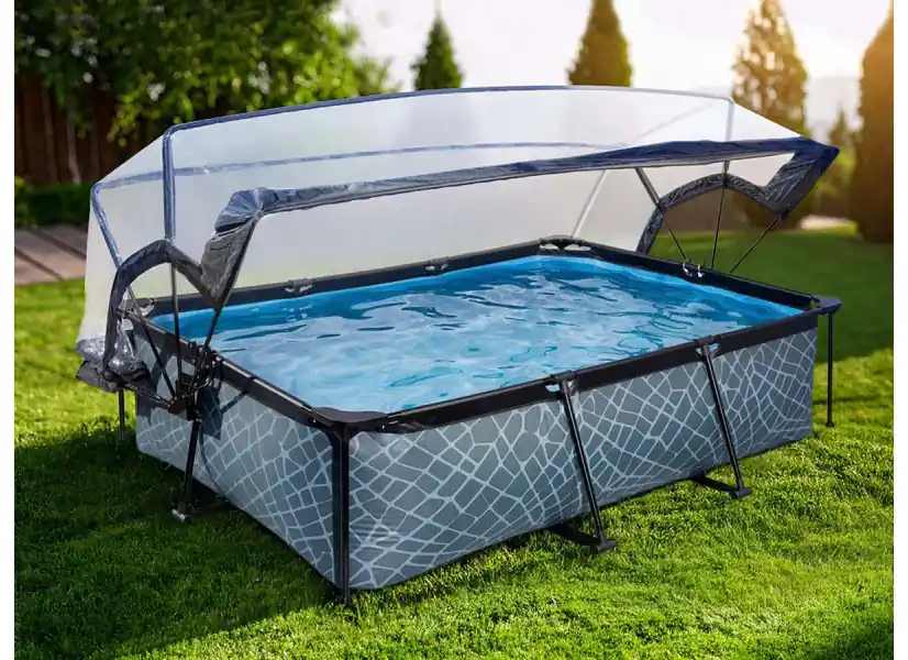 Piscine tubulaire Stone rectangulaire 2,20 x 1,50 x 0,65 m - Exit Toys