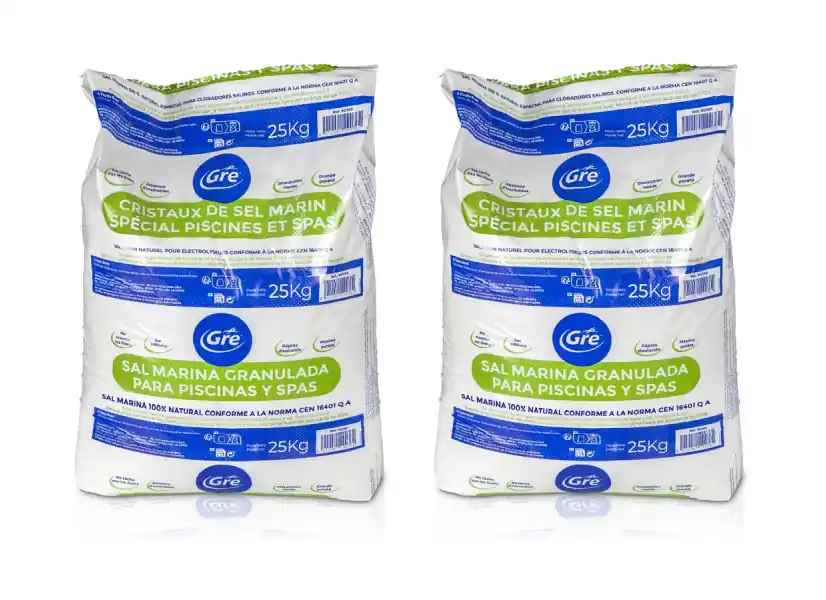 Lot de 2 sacs de sel de piscine granulé 25 kg - Gré