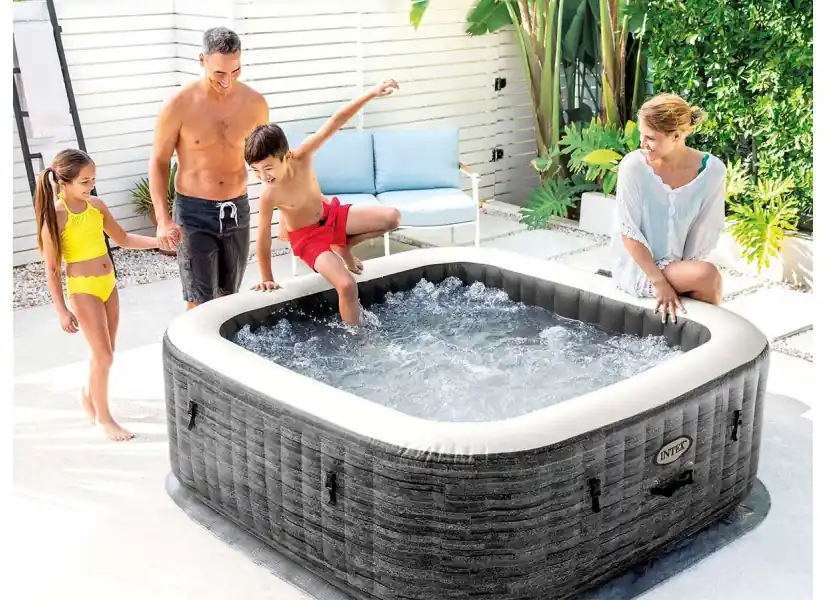 Spa gonflable PureSpa Ardoise carré Bulles 4 places - Intex