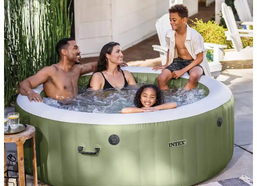 Spa gonflable PureSpa Olive rond Bulles 4 places - Intex