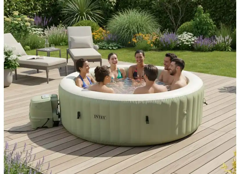 Spa gonflable PureSpa Olive rond Bulles 8 places - Intex