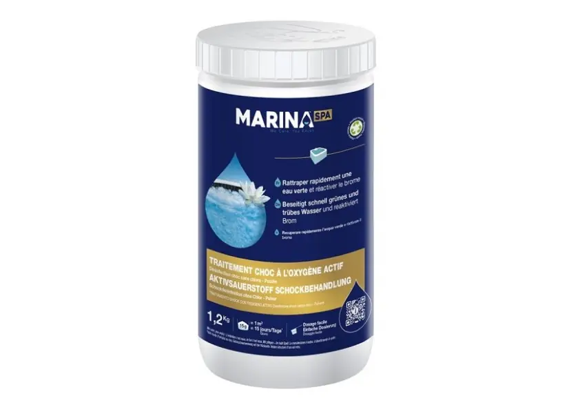 Choc à l‘oxygène actif sans chlore pour spa 1,20 kg - Marina Spa