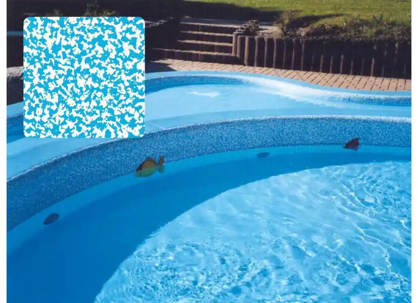 Liner PVC armé 150/100e uni texturé type NGD Granité Bleu 1,65 x 25 m - Delifol