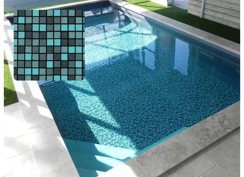 Liner PVC armé 150/100e uni texturé type NGD Mosaïque Orient - Delifol
