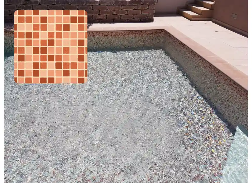 Liner PVC armé 150/100e uni texturé type NGD Mosaïque Terra - Delifol