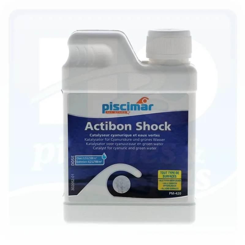Activateur catalyseur ACTIBON SHOCK™ 0.5 litres pour rattrapage des eaux vertes des piscines