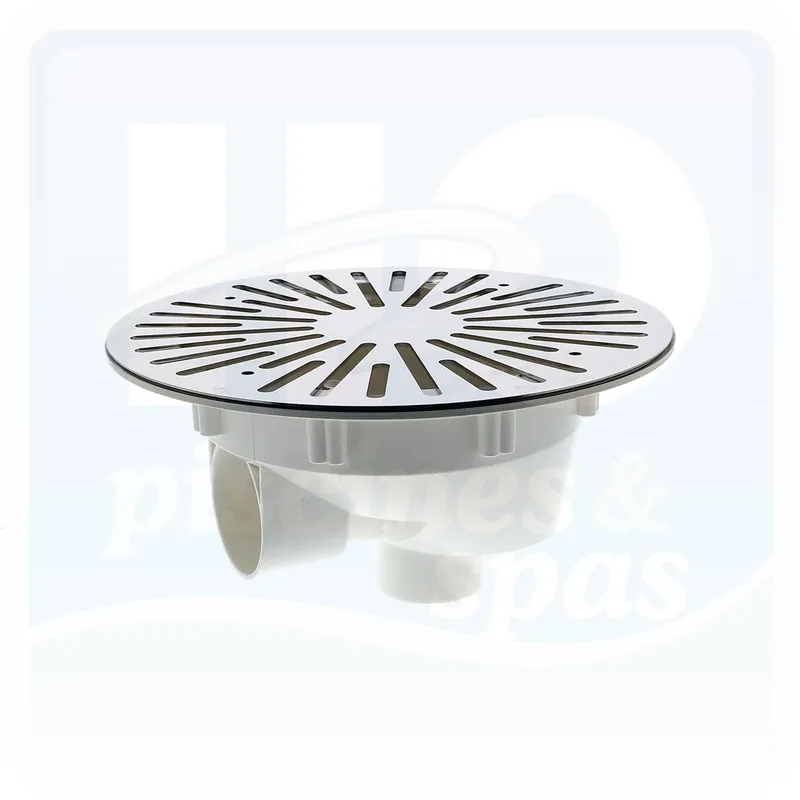 Bonde de fond BB310-I - AQUAREVA - sortie lat閞ale en ?50 ou ?63 ? coller - Grille inox
