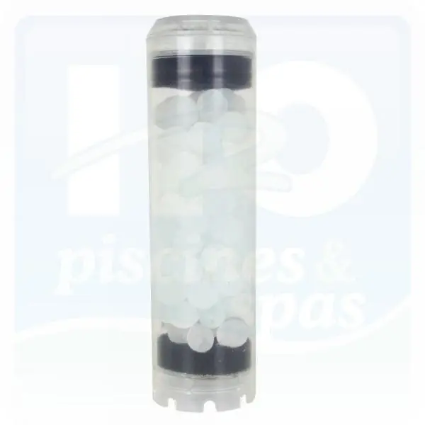 Cartouche Silicophosphate en billes blanches alimentaire 9" 3/4 ou 10" avec le conteneur pour adoucisseur d‘eau