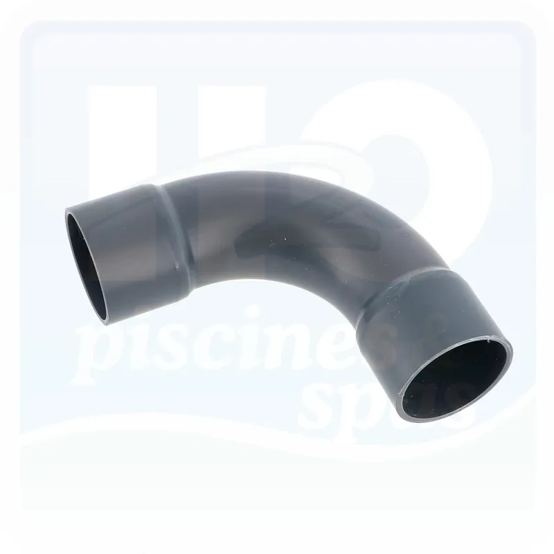 Coude PVC pression à 90° en diamètre 50 mm - Grand rayon - Femelle à coller (PN10)