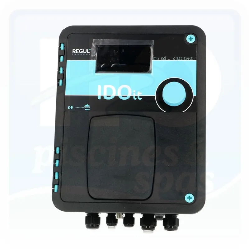 Electrolyseur au sel complet iDOit avec mesure du sel et pH pour piscine jusqu‘à 100 m³ - Régul‘Electronique