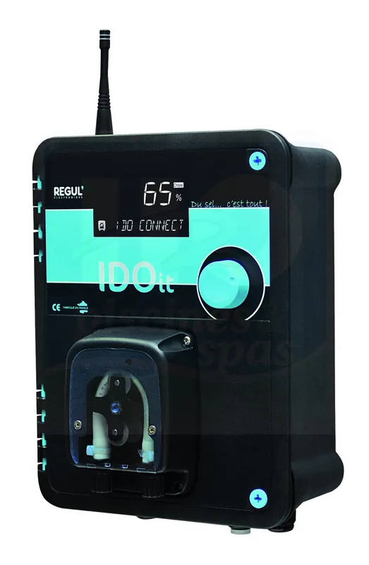 Electrolyseur au sel iDOit complet et connecté avec régulation pH pour piscine jusqu‘à 100 m3 - Régul‘Electronique