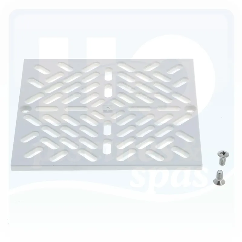 Grille de bonde de fond carrée blanche pour piscine béton ASTRAL® avec vis de 10 mm