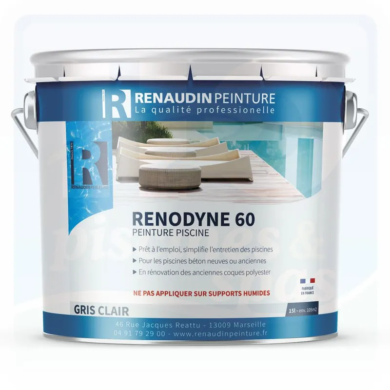 Peinture pour piscine RENODYNE 60 - Couleur Sable - 10 litres