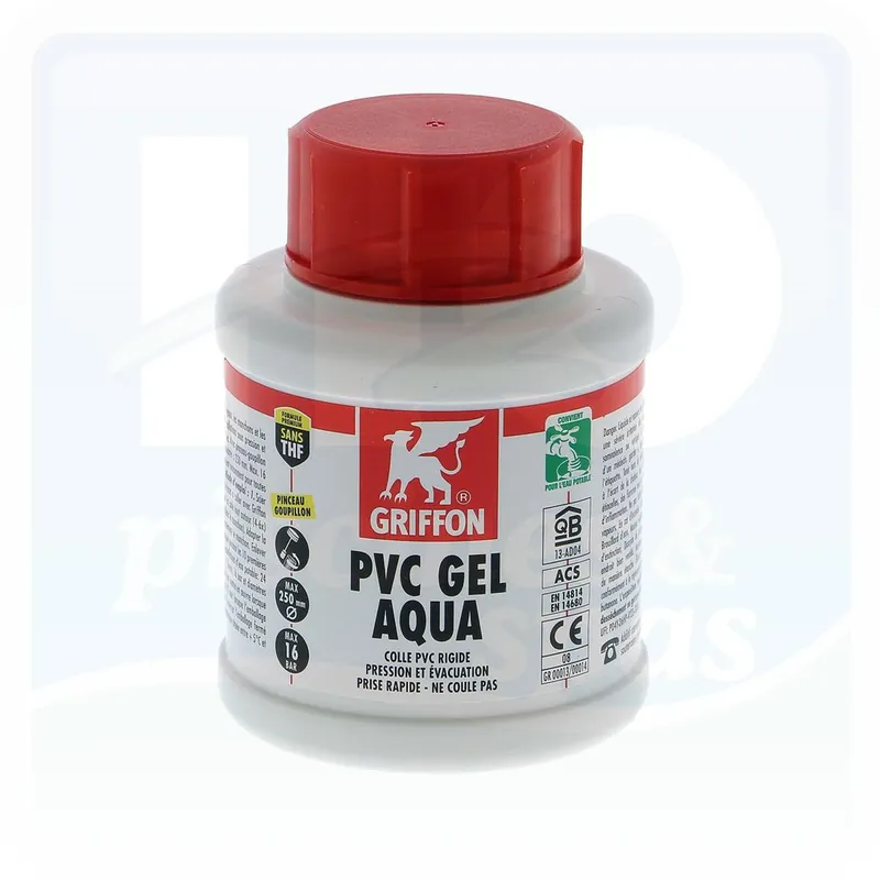 Pot de colle blanche pour tuyau PVC rigide gris - Pot de 250 ml