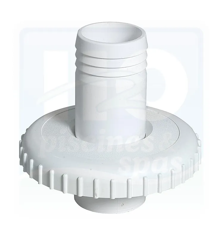 Prise balai RB-314 AQUAREVA mâle à coller en 50 avec raccord cannelé tournant pour piscine béton - Blanc