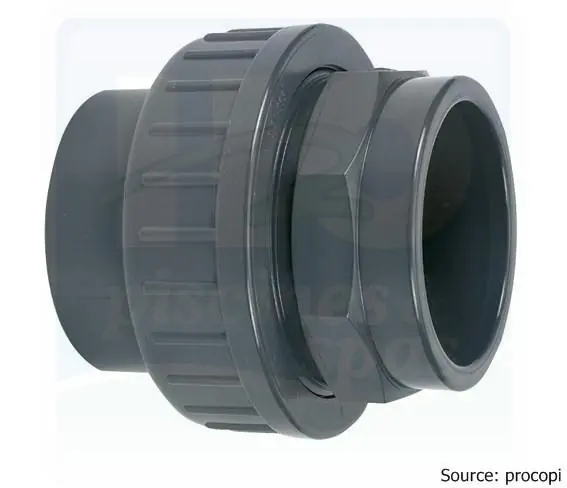 Raccord union PVC 3 pièces en diamètre 50 mm - Femelle à coller (PN16)
