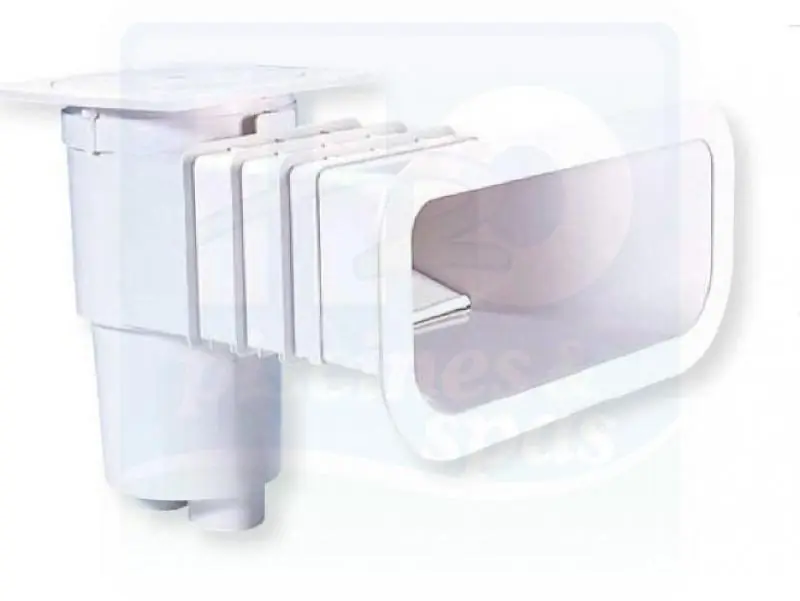 Skimmer AQUALUX Vitalia Design - Grande meurtrière - Maçonnerie Béton - Blanc