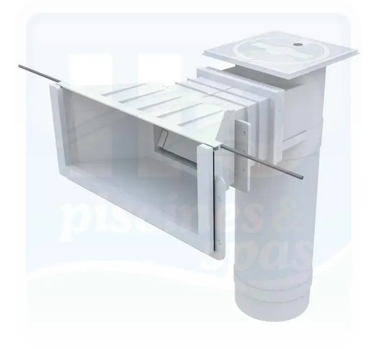 Skimmer à cartouche effet miroir AQUAREVA - Grande meurtrière pour piscine Panneaux - Liner - Blanc