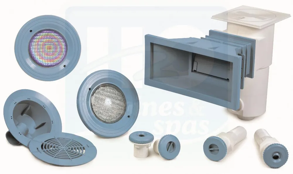 Skimmer Miroir - AQUAREVA SL-119-P-MR - Grande meurtrière + rallonge pour piscines Panneaux - Liner - Bleu Gris