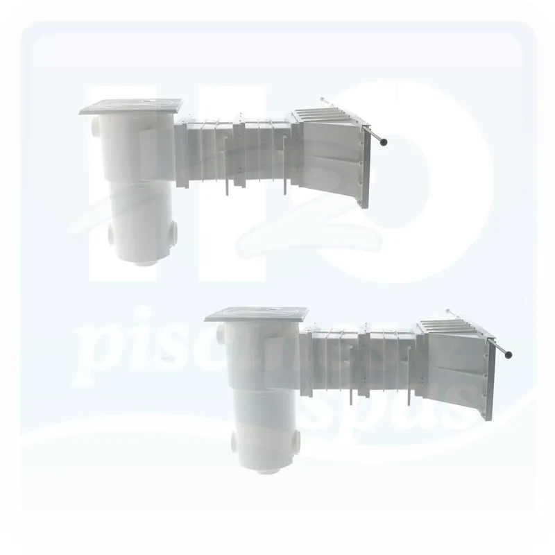 Skimmer miroir SB-118-CA-MR-2 - AQUAREVA - Grande meurtrière + 2 rallonges pour piscine Béton avec couverture automatique Stardeck - Blanc