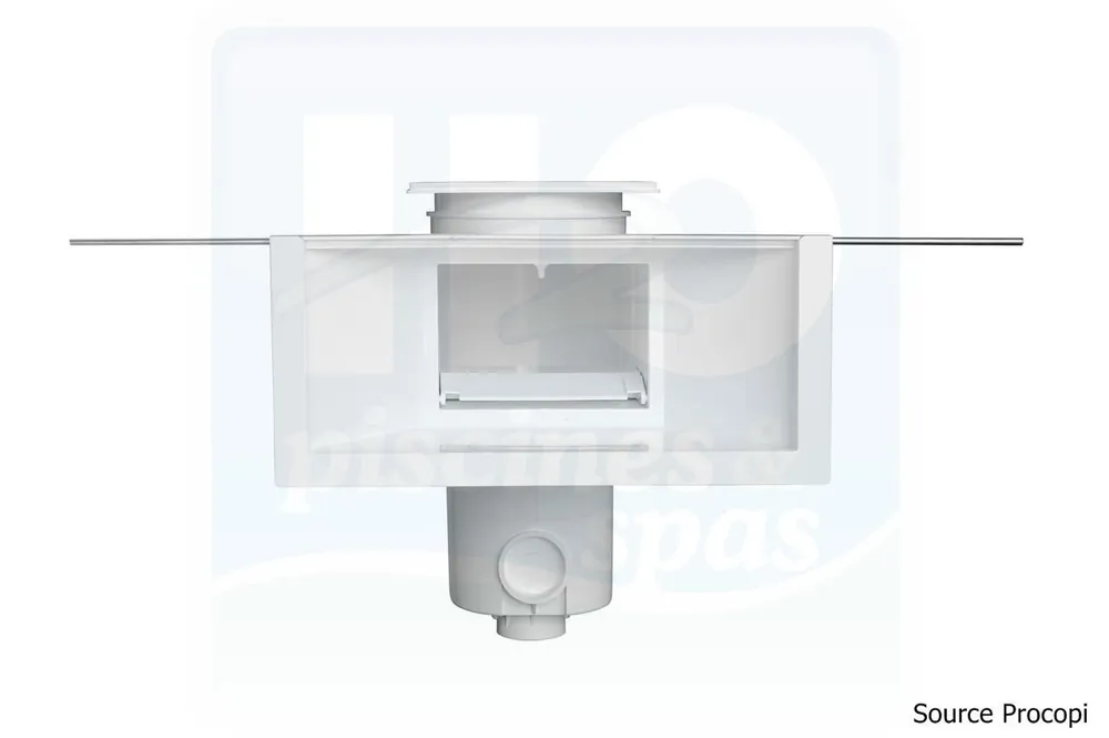 Skimmer miroir SB-118-MR - AQUAREVA - Grande meurtrière + rallonge pour piscine Béton - Blanc