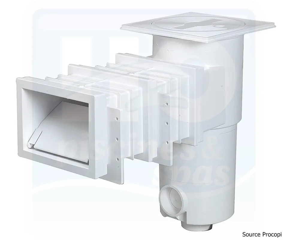 Skimmer SL-115-P - AQUAREVA - Petite meurtrière + rallonge pour piscine Panneaux - Liner - Blanc