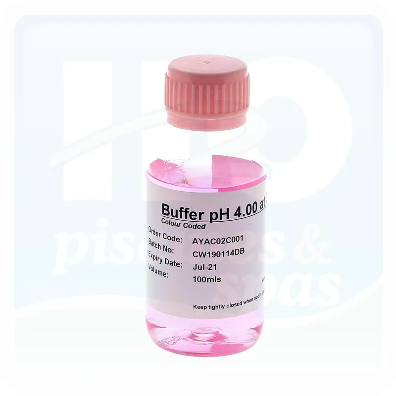 Solution d‘étalonnage pH 4 de la régulation automatique AVADY Physico pH - Chlore
