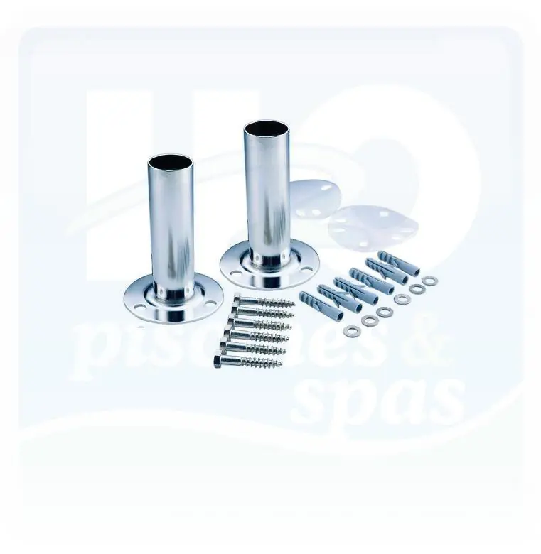 Supports d‘échelle ASTRAL en inox 316 poli sur platine pour échelle en diamètre 43 mm
