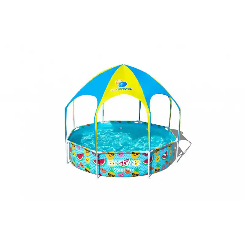 Piscine tubulaire 2.44x ↕0.51mRonde Bestway avec Parasol